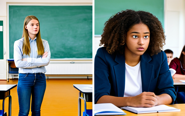 Comparing US and Dutch Sex Education Models**
"A split-screen image. On the left, a diverse group of fully clothed high school students in a US classroom looking confused during an abstinence-only lecture. Modest clothing, school setting. On the right, a bright and open classroom in the Netherlands with students actively participating in a discussion about relationships, fully clothed, appropriate attire. Safe for work. Perfect anatomy, natural proportions, professional illustration, high quality."
**