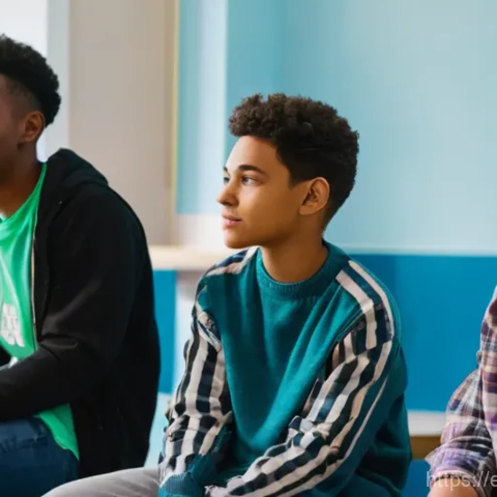 성교육과 성적 개방성 - **Prompt:** A diverse group of young adults, approximately 16-19 years old, representing various eth...